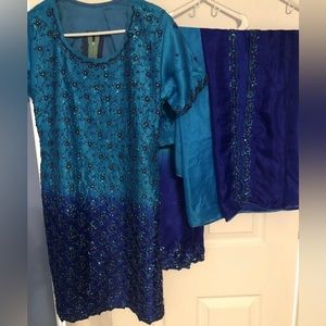 Pakistani Indian Designer Party Wear Dress 3Pc Dress( pre owned).